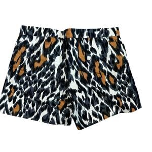 Drawer Lame Designer Animal Print Shorts Size 38 (US 8) Leopard Print